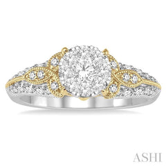 ASHI Round Shape Lovebright Diamond Engagement Ring 128E2PPFVWY