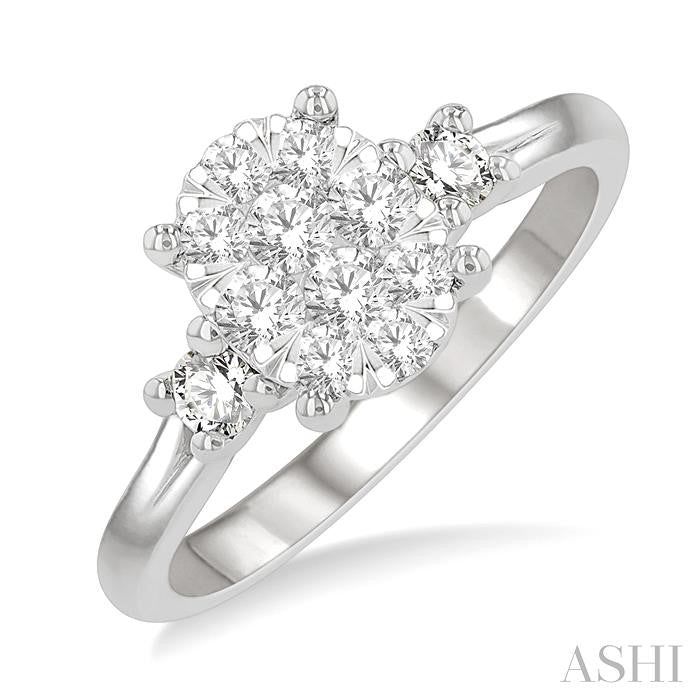 ASHI Oval Shape Lovebright Diamond Engagement Ring 128G3PPFGWG