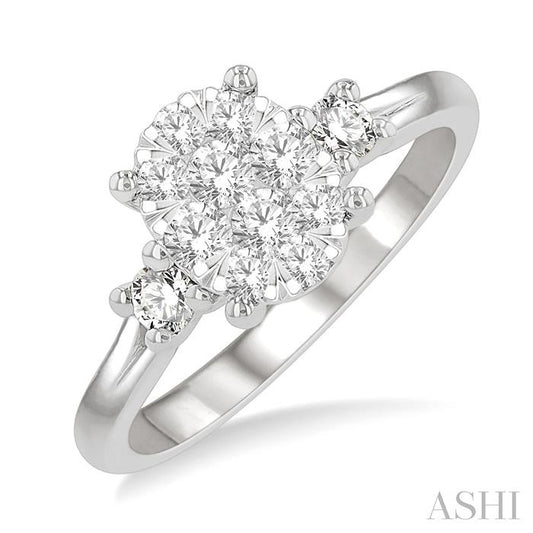 ASHI Oval Shape Lovebright Diamond Engagement Ring 128G3PPFGWG