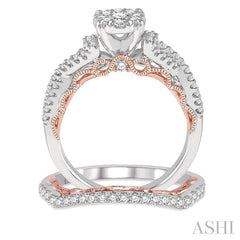 ASHI Round Shape Lovebright Diamond Wedding Set 129E2PPFVWP-WS