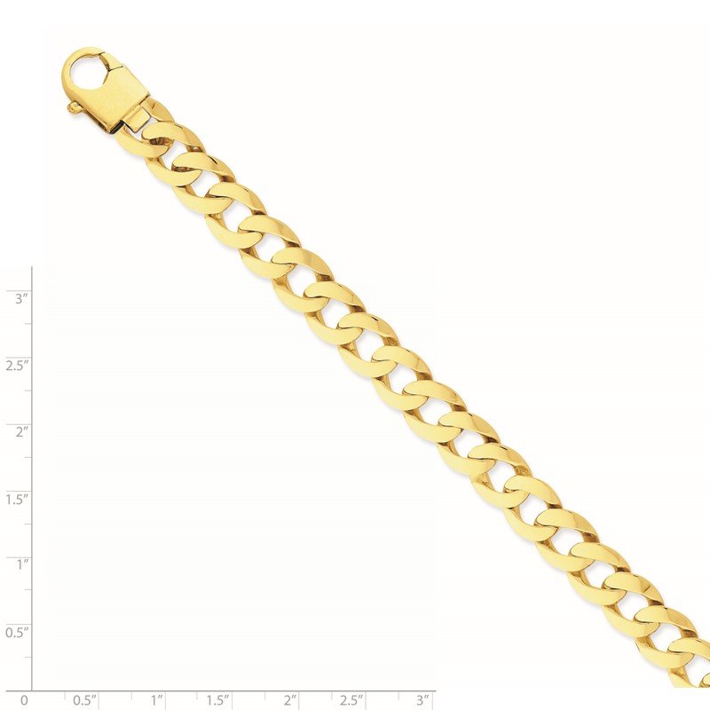 Quality Gold 14K 8.25 inch 11mm Hand Polished Fancy Link with Fancy Lobster Clasp Bracelet LK665