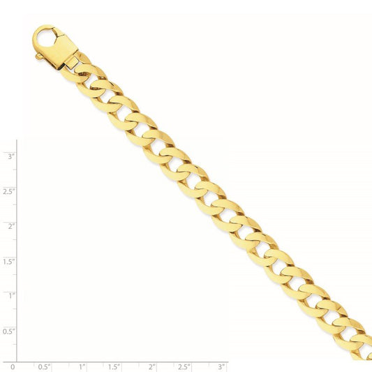 Quality Gold 14K 8.25 inch 11mm Hand Polished Fancy Link with Fancy Lobster Clasp Bracelet LK665