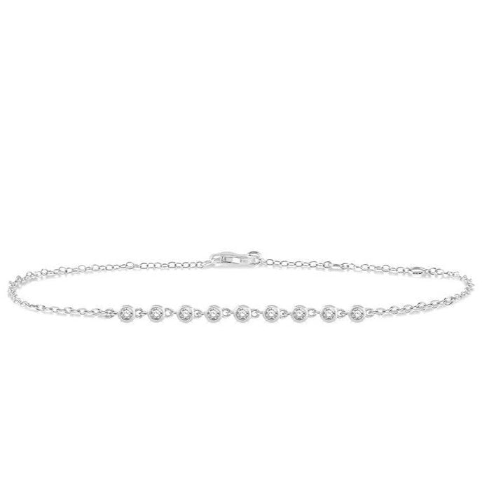 Parkplace Jewelers Bezel Set Petite Diamond Fashion Chain Bracelet 700E0PPTGWG