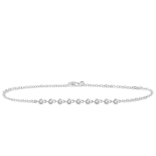 Parkplace Jewelers Bezel Set Petite Diamond Fashion Chain Bracelet 700E0PPTGWG