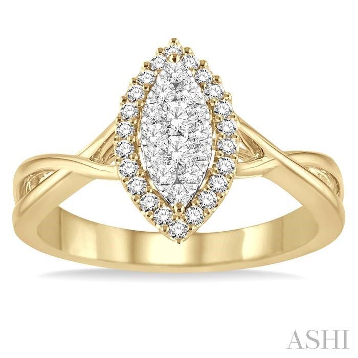 ASHI Marquise Shape Halo Lovebright Diamond Ring 13165PPFGYW