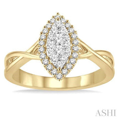ASHI Marquise Shape Halo Lovebright Diamond Ring 13165PPFGYW