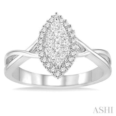 ASHI Marquise Shape Halo Lovebright Diamond Ring 13165PPFHWG