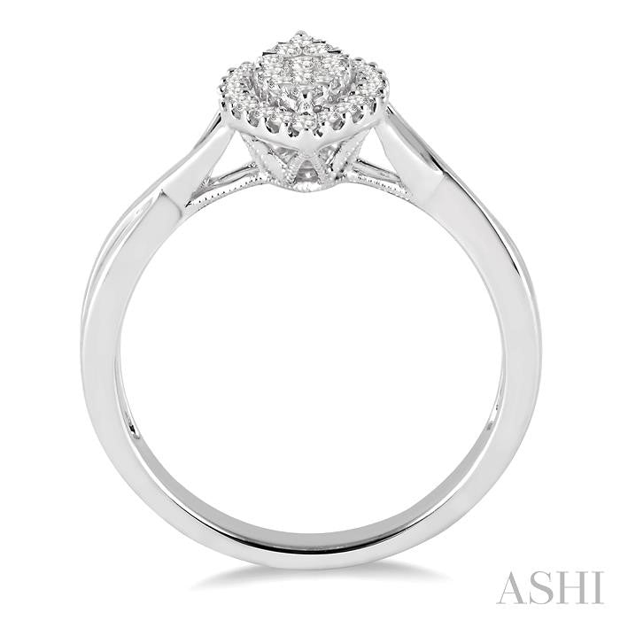 ASHI Marquise Shape Halo Lovebright Diamond Ring 13165PPFHWG