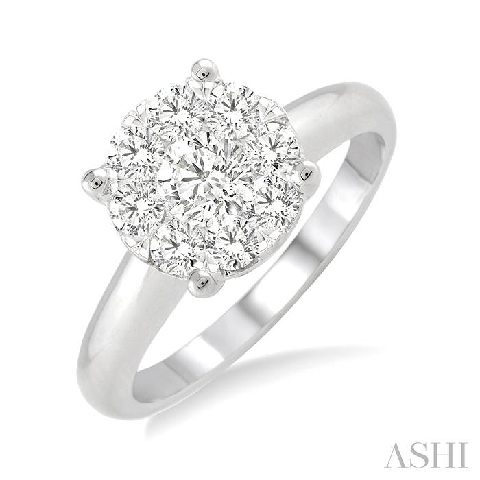 ASHI Round Shape Lovebright Essential Diamond Engagement Ring 13242PPFGWG