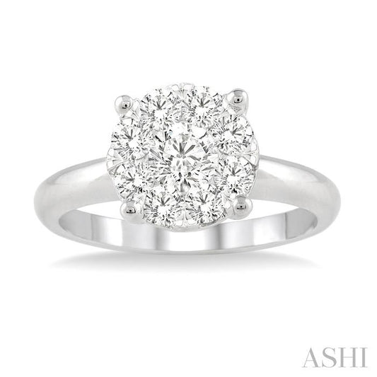 ASHI Round Shape Lovebright Essential Diamond Engagement Ring 13242PPFGWG
