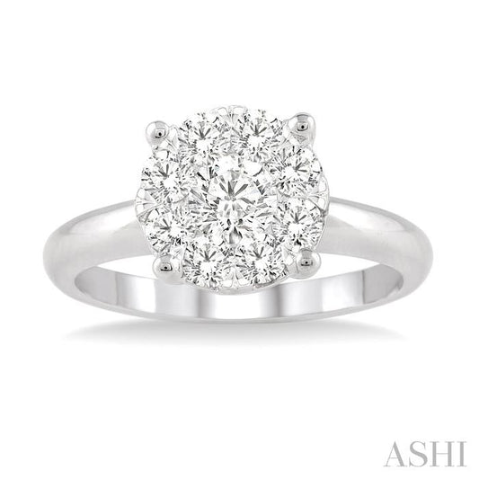 ASHI Round Shape Lovebright Essential Diamond Engagement Ring 13242PPFVWG