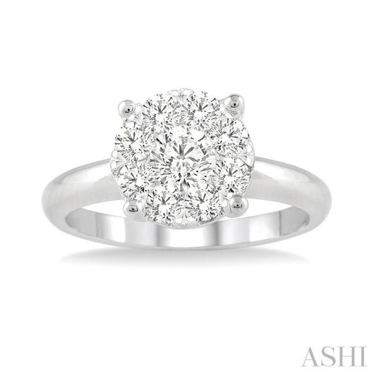 ASHI Round Shape Lovebright Essential Diamond Engagement Ring 13243PPFGWG