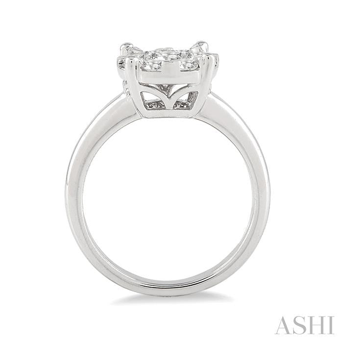 ASHI Round Shape Lovebright Essential Diamond Engagement Ring 13243PPFGWG