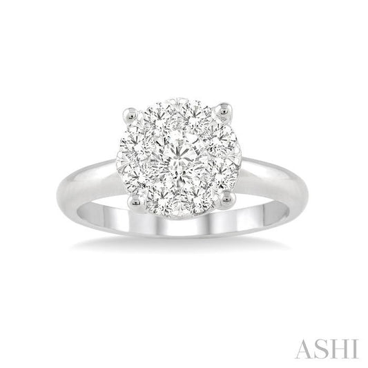 ASHI Round Shape Lovebright Essential Diamond Engagement Ring 13246PPFGWG