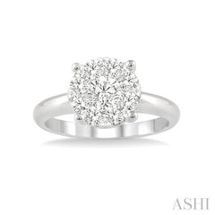 ASHI Round Shape Lovebright Essential Diamond Engagement Ring 13246PPFGWG