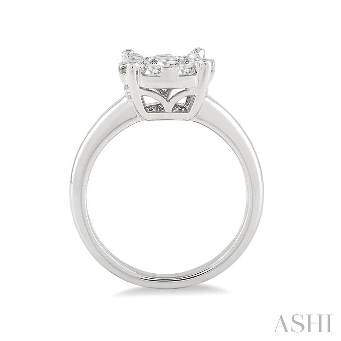 ASHI Round Shape Lovebright Essential Diamond Engagement Ring 13246PPFGWG