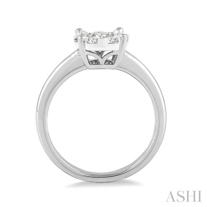 ASHI Round Shape Lovebright Essential Diamond Engagement Ring 13248PPFGWG