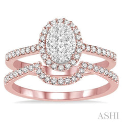 ASHI Oval Shape Halo Lovebright Diamond Wedding Set 13272PPFVPW-WS