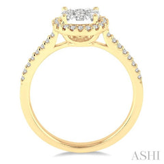ASHI Round Shape Halo Lovebright Essential Diamond Engagement Ring 13293PPFGYW