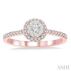 ASHI Round Shape Halo Lovebright Essential Diamond Engagement Ring 13295PPFVPW
