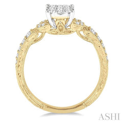 ASHI Round Shape Lovebright Diamond Engagement Ring 133C3PPFGYW-LE