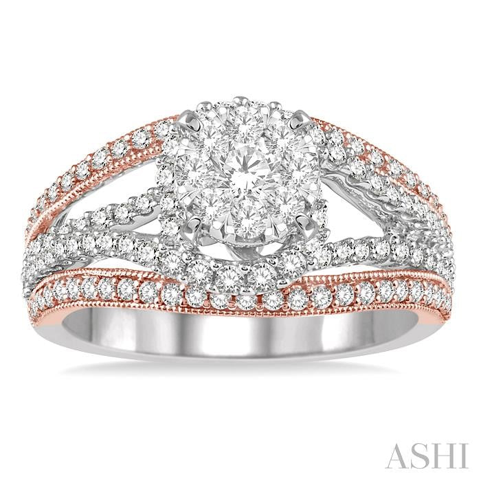 ASHI Round Shape Halo Lovebright Diamond Ring 133F0PPFVWP-1.10