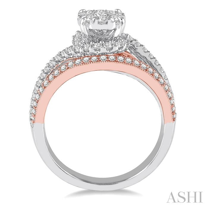 ASHI Round Shape Halo Lovebright Diamond Ring 133F0PPFVWP-1.10