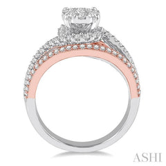 ASHI Round Shape Halo Lovebright Diamond Ring 133F0PPFVWP-1.10