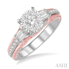 ASHI Round Shape Lovebright Diamond Engagement Ring 134A1PPFVWP