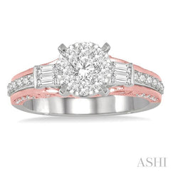 ASHI Round Shape Lovebright Diamond Engagement Ring 134A1PPFVWP