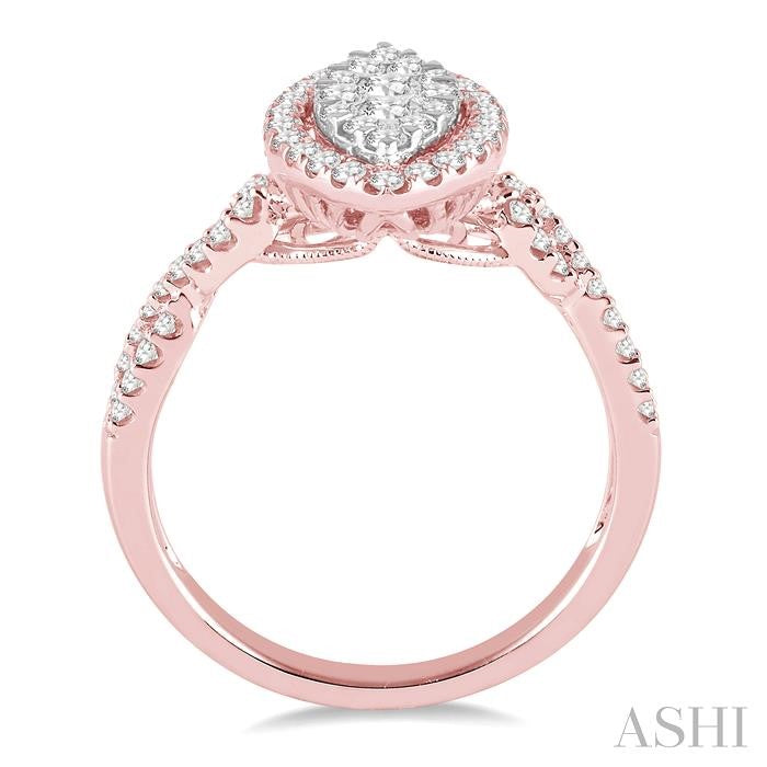 ASHI Marquise Shape Halo Lovebright Diamond Engagement Ring 13512PPFVPG