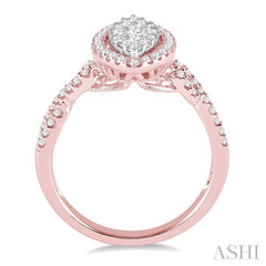 ASHI Marquise Shape Halo Lovebright Diamond Engagement Ring 13512PPFVPG