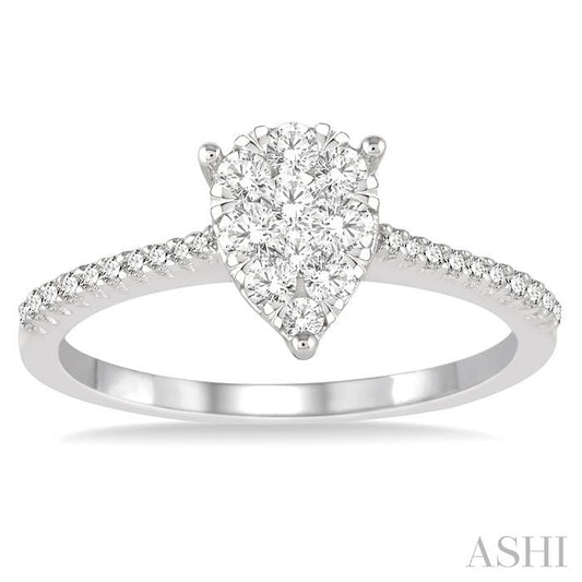 ASHI Pear Shape Lovebright Essential Diamond Engagement Ring 135C3PPFVWG