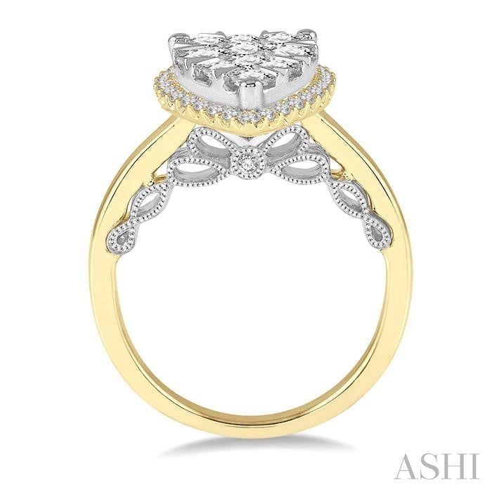 ASHI Pear Shape Halo Lovebright Essential Diamond Ring 135E1PPFVYW