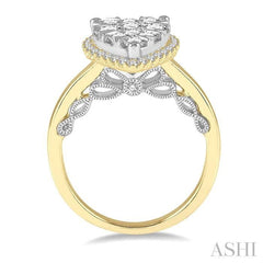 ASHI Pear Shape Halo Lovebright Essential Diamond Ring 135E1PPFVYW