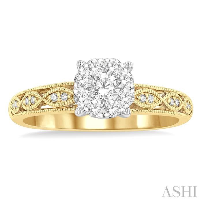 ASHI Round Shape Lovebright Diamond Engagement Ring 137G4PPFGYW
