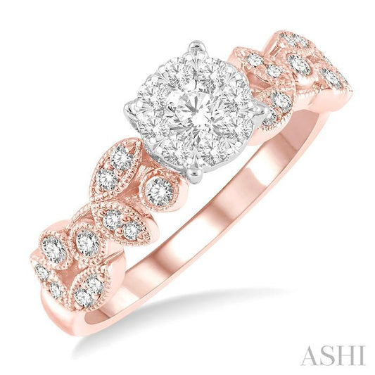 ASHI Round Shape Lovebright Diamond Engagement Ring 138G3PPFGPW