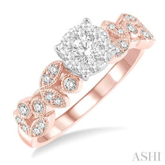 ASHI Round Shape Lovebright Diamond Engagement Ring 138G3PPFGPW