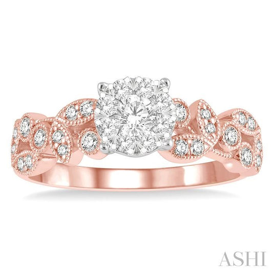 ASHI Round Shape Lovebright Diamond Engagement Ring 138G3PPFGPW