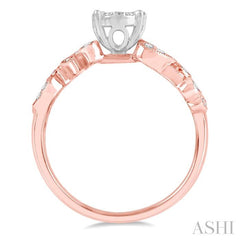 ASHI Round Shape Lovebright Diamond Engagement Ring 138G3PPFGPW