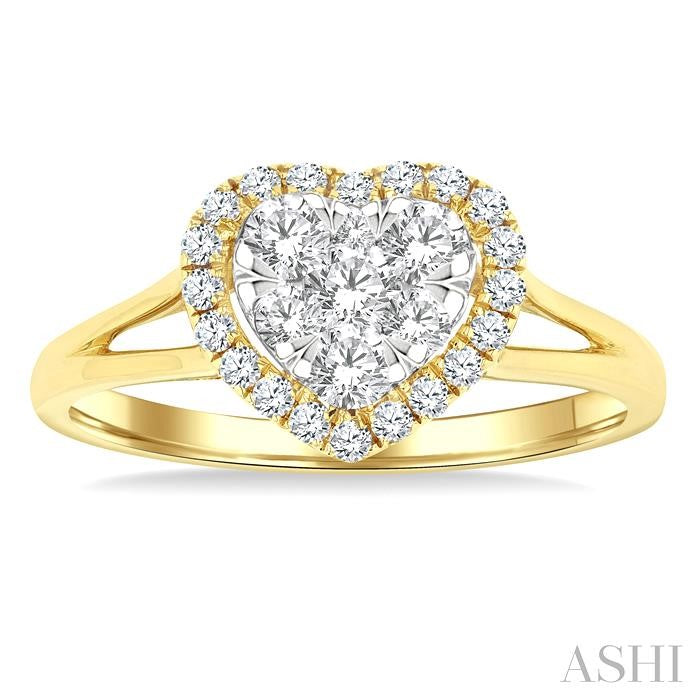 ASHI Heart Shape Halo Lovebright Diamond Engagement Ring 139G3PPFGYW