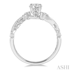 ASHI Round Shape Semi-Mount Diamond Engagement Ring 14038PPFHWG-SM