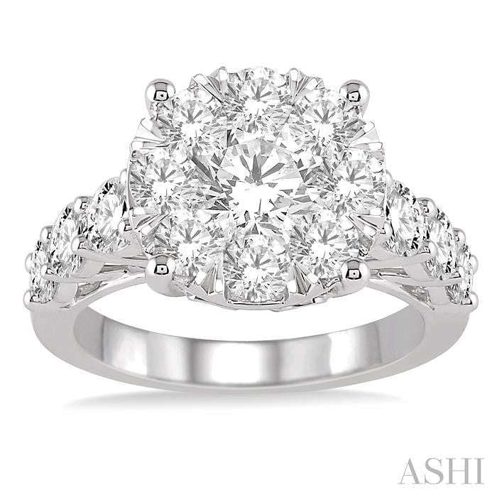 ASHI Round Shape Lovebright Essential Diamond Engagement Ring 140D0PPEVWG-2.00
