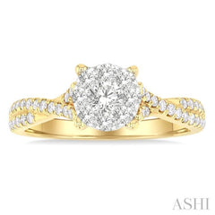 ASHI Round Shape Lovebright Diamond Engagement Ring 140G2PPFGYW