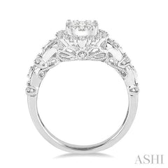ASHI Round Shape Halo Lovebright Diamond Engagement Ring 141A2PPFVWG