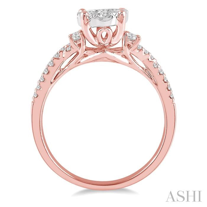 ASHI Round Shape Lovebright Diamond Engagement Ring 142E2PPFHPW