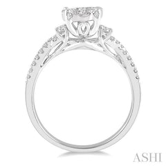 ASHI Round Shape Lovebright Diamond Engagement Ring 142E2PPFHWG