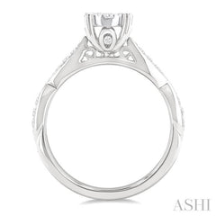 ASHI Round Shape Lovebright Diamond Engagement Ring 142G3PPFGWG