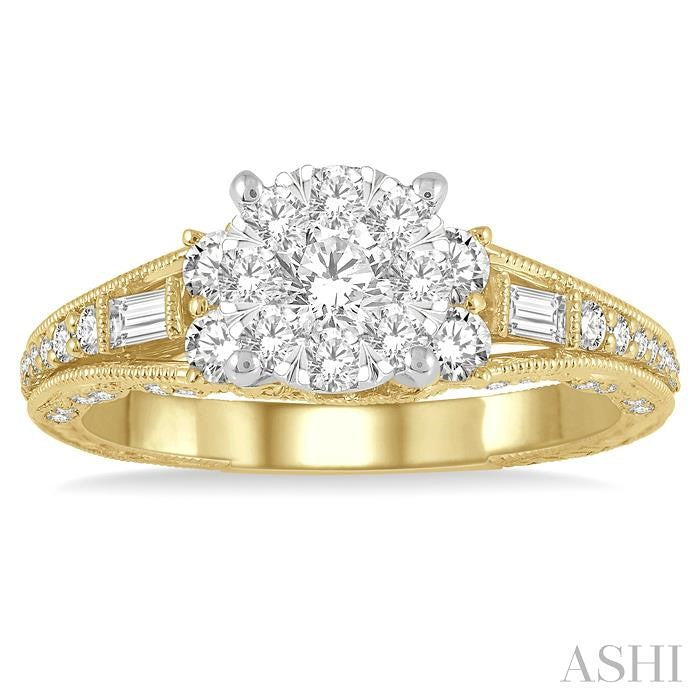 ASHI Round Shape Lovebright Diamond Engagement Ring 143F2PPFVYW