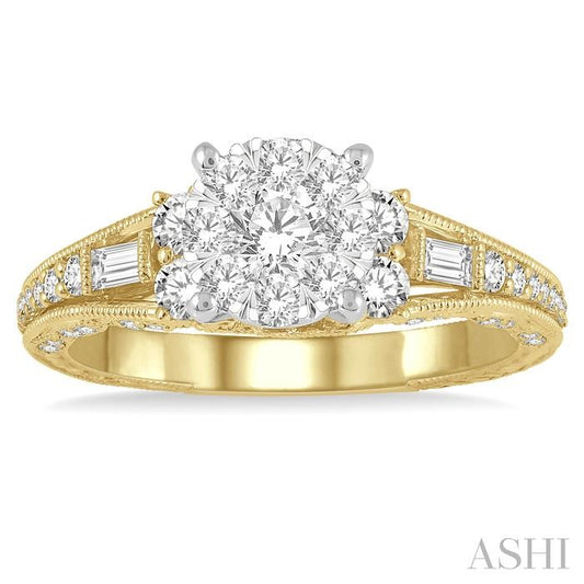 ASHI Round Shape Lovebright Diamond Engagement Ring 143F2PPFVYW